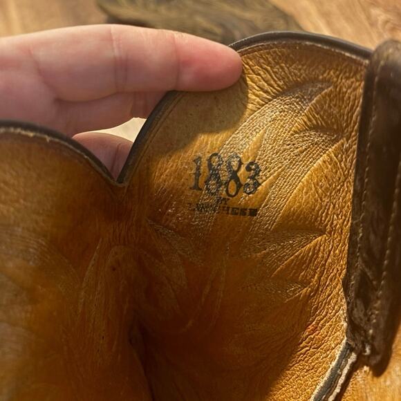 Lucchese Corbin Men’s Leather Western Boots Size 9 1/2 Brown N1556 main image 11